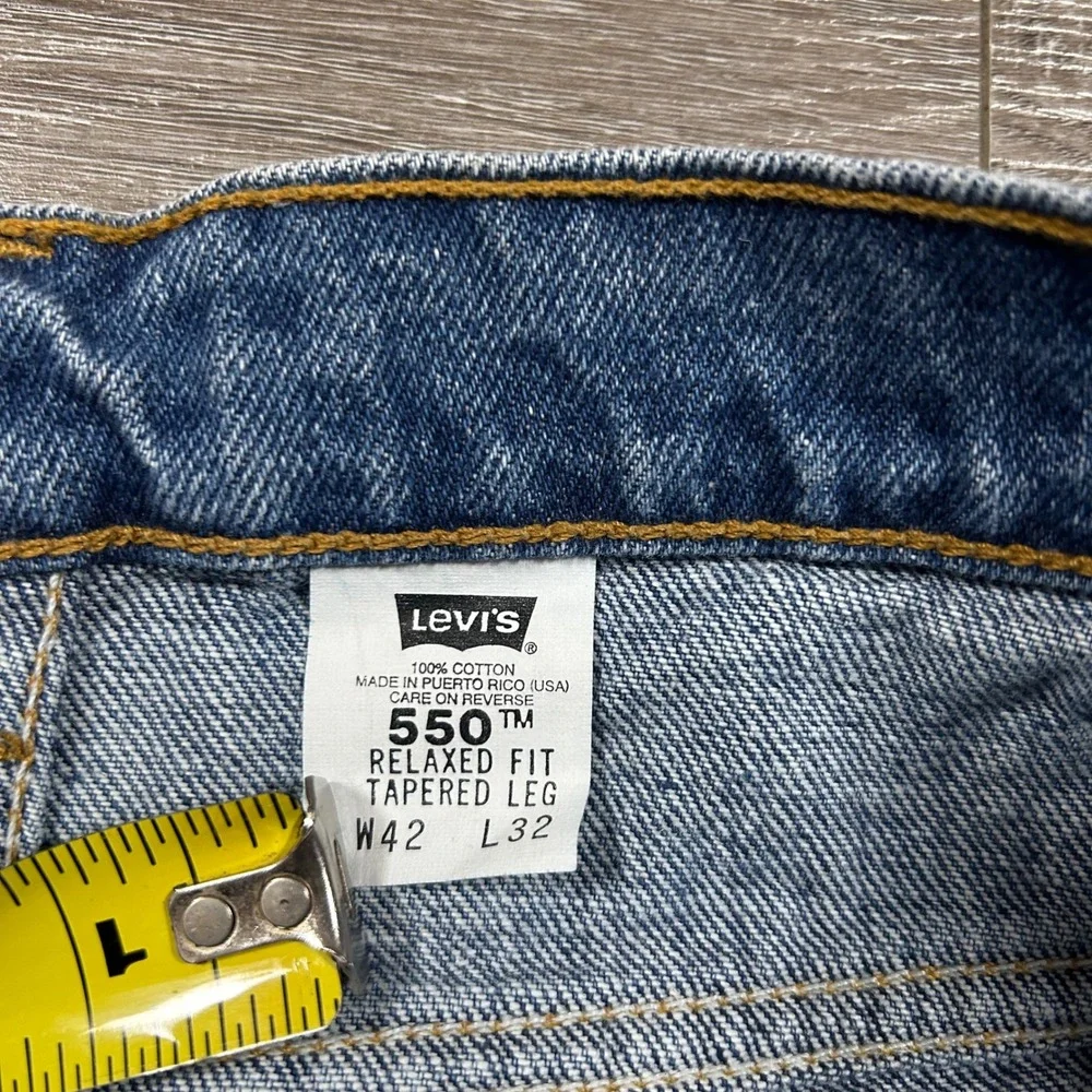 VTG Levi Strauss 550 Relaxed Fit Tapered Leg Jeans Mens Blue Denim‎ W42 L32